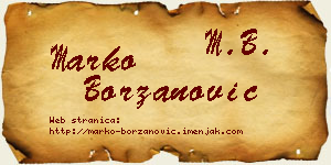 Marko Borzanović vizit kartica